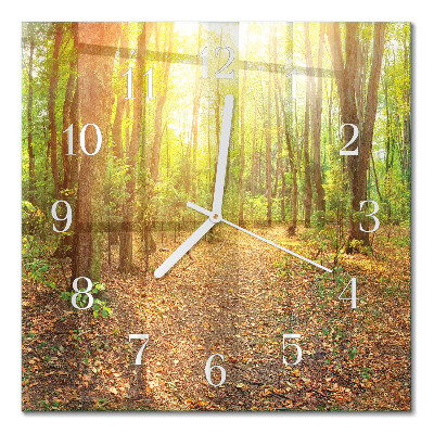 Quadratische wanduhr Waldweg