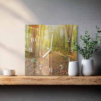 Quadratische wanduhr Waldweg