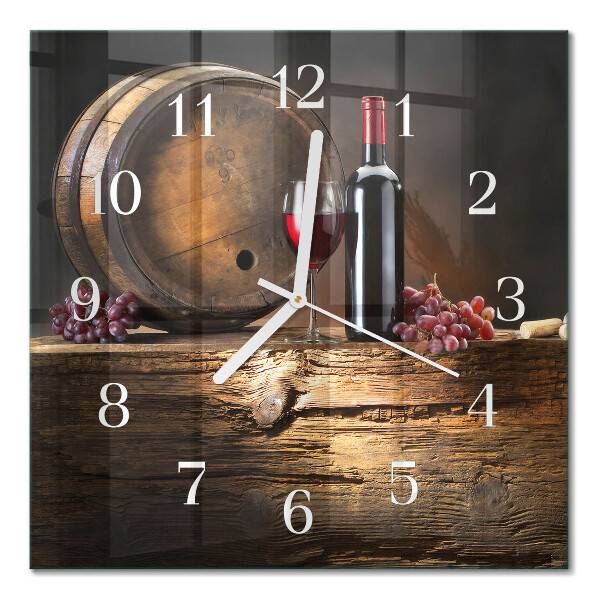 Quadratische wanduhr modern Trauben für Wein