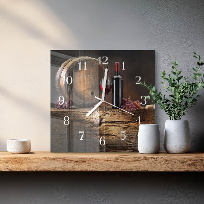 Quadratische wanduhr modern Trauben für Wein