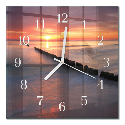 Quadratische wanduhr Sonne des Meeres