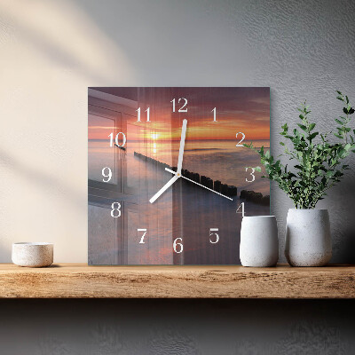 Quadratische wanduhr Sonne des Meeres