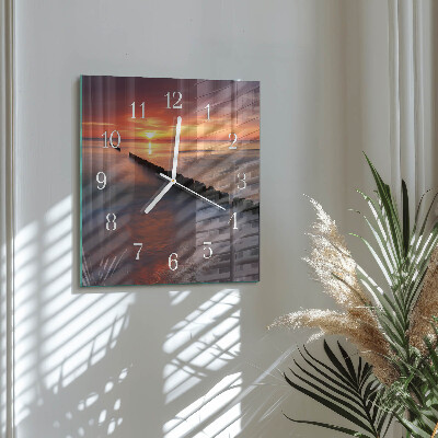 Quadratische wanduhr Sonne des Meeres