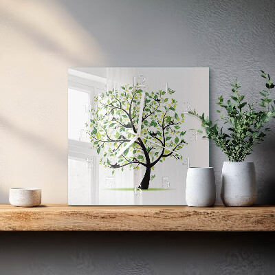 Wanduhr mit motiv quadratisch Baum