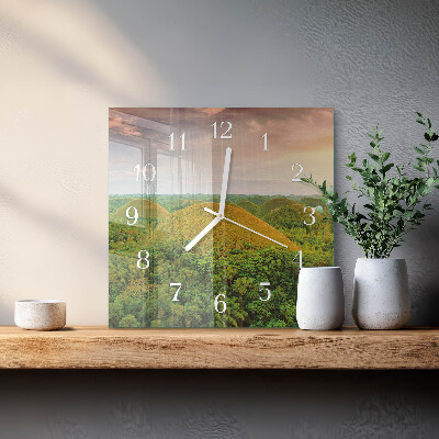 Moderne wanduhr quadratisch Landschaft