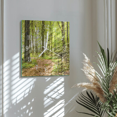 Glasuhr quadratisch Wald