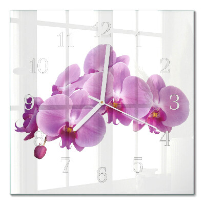 Wanduhr mit motiv quadratisch Orchidee