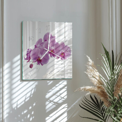 Wanduhr mit motiv quadratisch Orchidee
