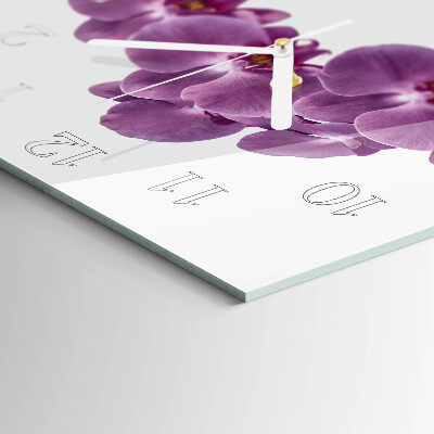 Wanduhr mit motiv quadratisch Orchidee