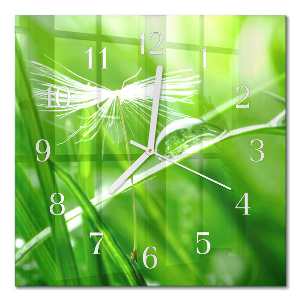 Moderne wanduhr quadratisch Gras