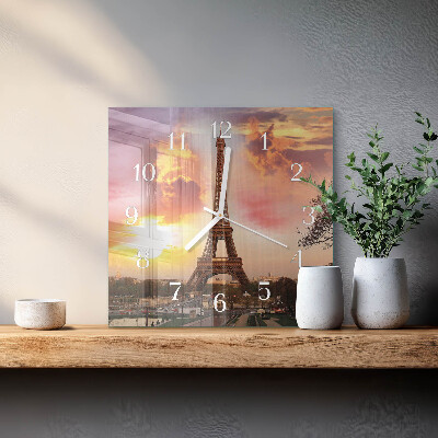 Glasuhr quadratisch Eiffelturm Paris