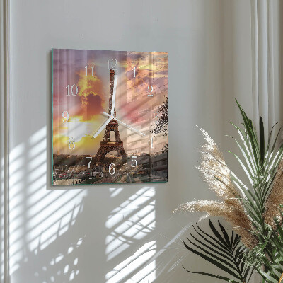 Glasuhr quadratisch Eiffelturm Paris