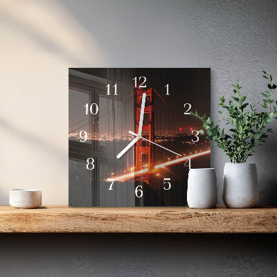 Wanduhr mit motiv quadratisch Brücke
