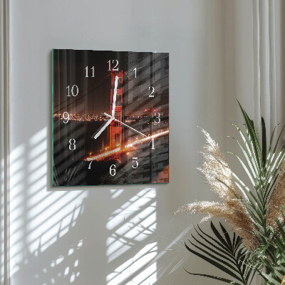 Wanduhr mit motiv quadratisch Brücke