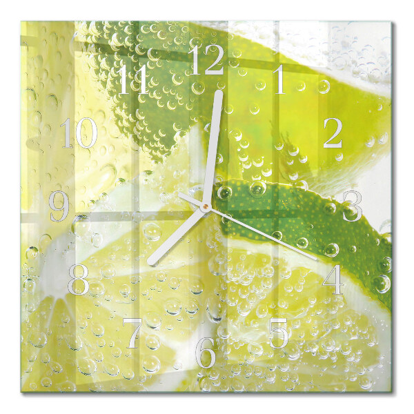 Quadratische wanduhr Wasser mit Kalk
