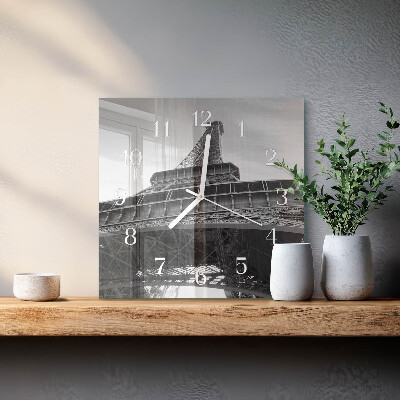 Wanduhr mit motiv quadratisch Eiffelturm Paris