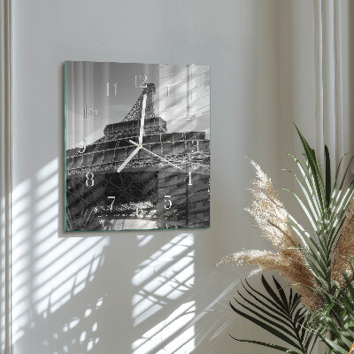 Wanduhr mit motiv quadratisch Eiffelturm Paris