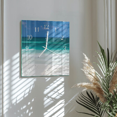 Glasuhr quadratisch Strand Meer