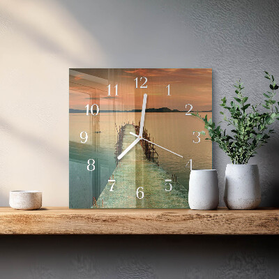 Wanduhr mit motiv quadratisch Netzwerk