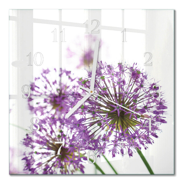 Moderne wanduhr quadratisch Blume