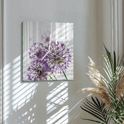 Moderne wanduhr quadratisch Blume