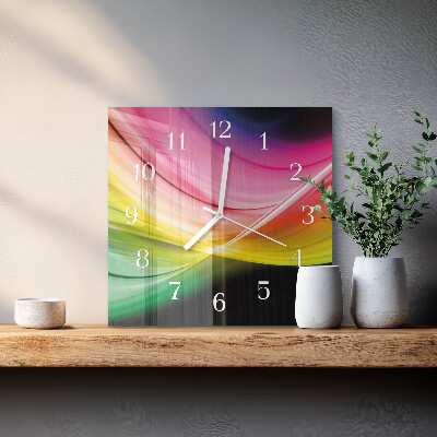 Quadratische wanduhr modern Abstrakte Linien