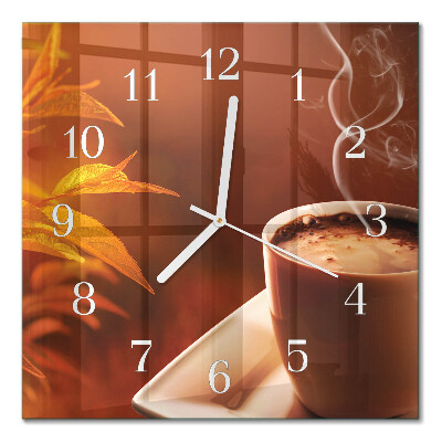 Quadratische wanduhr Kaffee