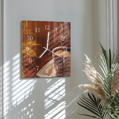 Quadratische wanduhr Kaffee