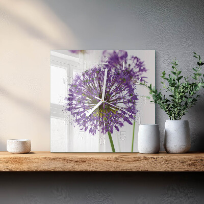 Wanduhr mit motiv quadratisch Blume
