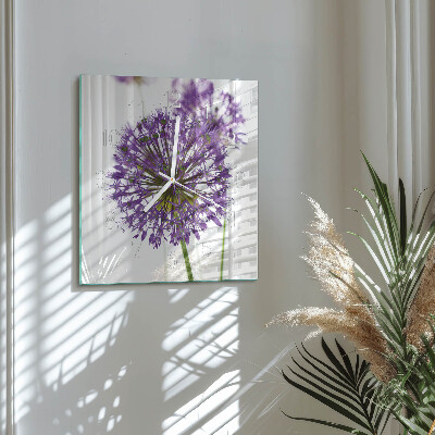 Wanduhr mit motiv quadratisch Blume