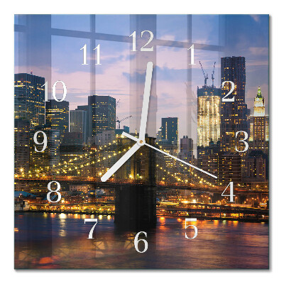Quadratische wanduhr Horizontale Brücke