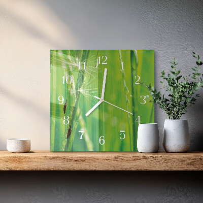 Wanduhr mit motiv quadratisch Gras
