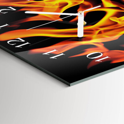 Quadratische wanduhr Feuer