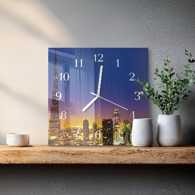 Glasuhr quadratisch Dubai Horizon