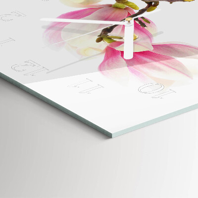 Moderne wanduhr quadratisch Magnolienblüte