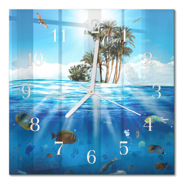 Wanduhr mit motiv quadratisch Fischinsel