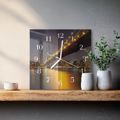 Quadratische wanduhr modern Die Brücke am Horizont