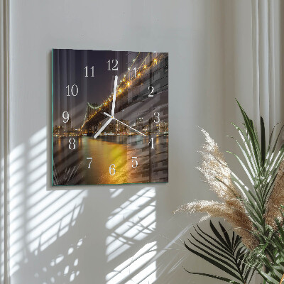 Quadratische wanduhr modern Die Brücke am Horizont