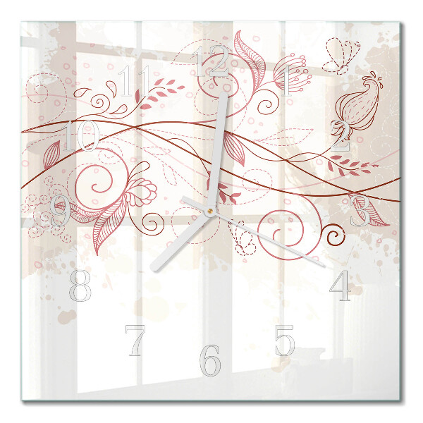 Moderne wanduhr quadratisch Floristische Kunst