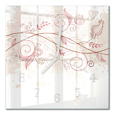 Moderne wanduhr quadratisch Floristische Kunst