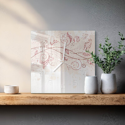 Moderne wanduhr quadratisch Floristische Kunst