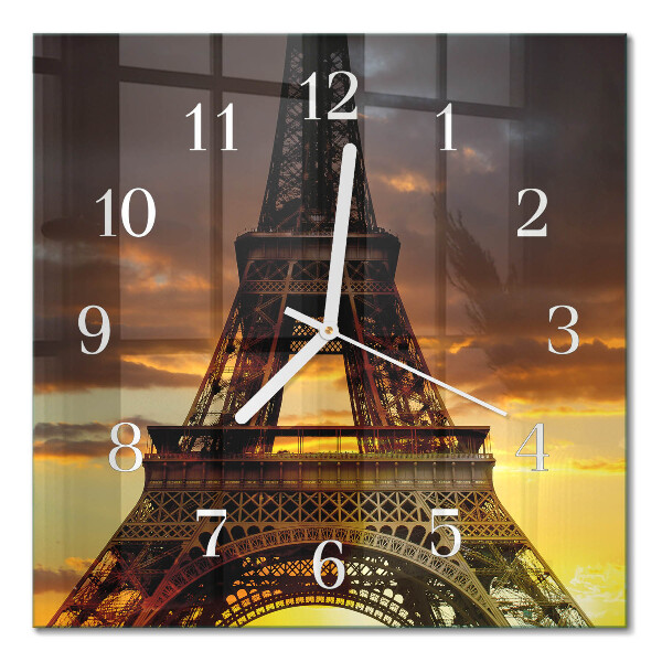 Quadratische wanduhr modern Eiffelturm Paris