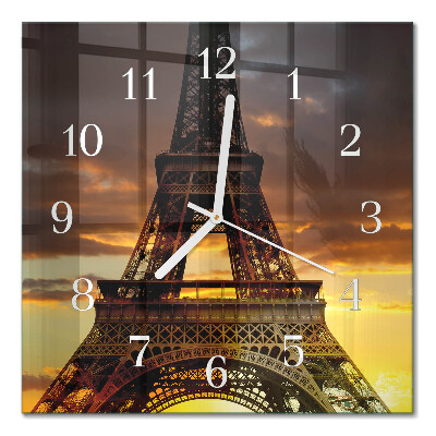 Quadratische wanduhr modern Eiffelturm Paris