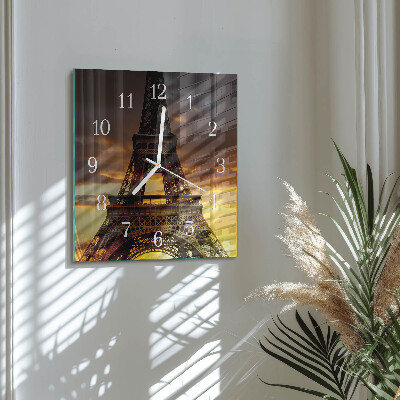 Quadratische wanduhr modern Eiffelturm Paris