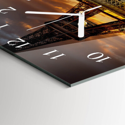 Quadratische wanduhr modern Eiffelturm Paris