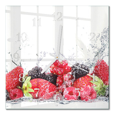 Glasuhr quadratisch Obst