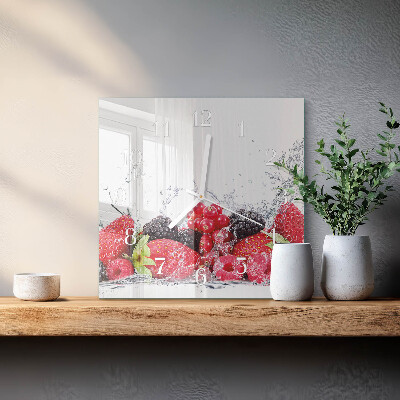 Glasuhr quadratisch Obst