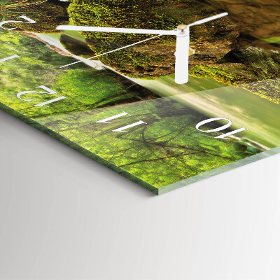 Quadratische wanduhr Flusslandschaft
