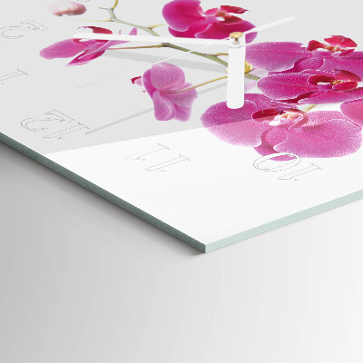 Moderne wanduhr quadratisch Orchidee