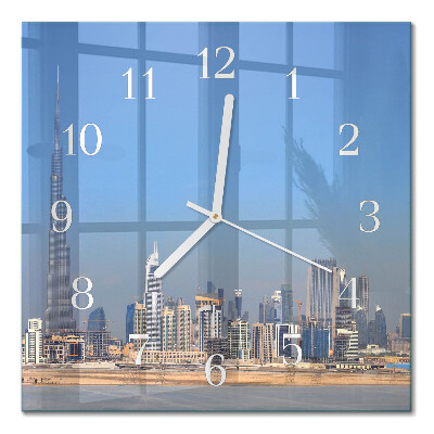 Quadratische wanduhr Dubai Horizon